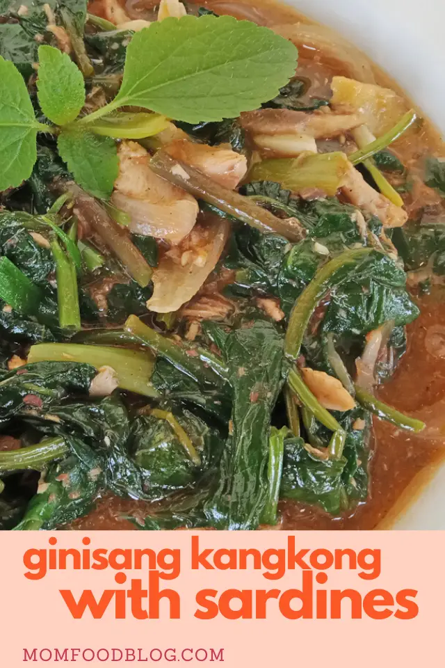 Ginisang Kangkong with Sardines, Mom Food Blog