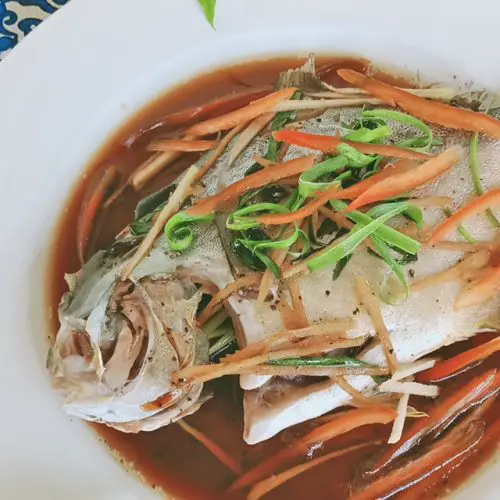 Steamed Fish (Pompano) With Ginger, Soy And Green Onions