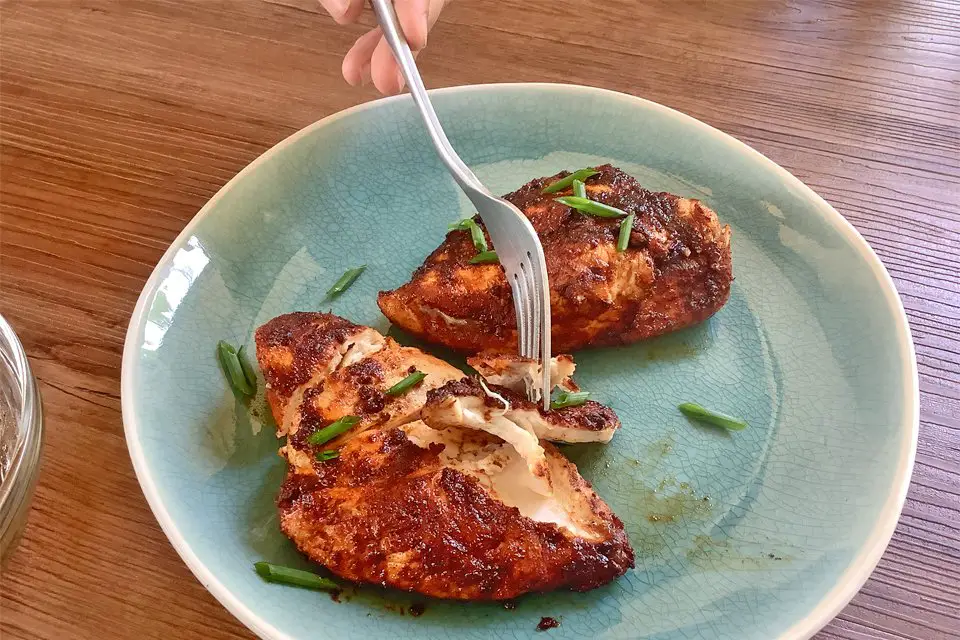 air fryer bbq chicken in a plate, mom food blog
