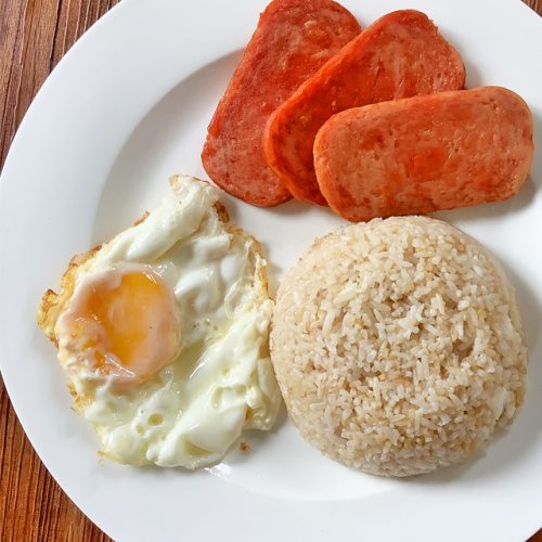 Spamsilog Spam Garlic Fried Rice And Sunny Side Up Egg